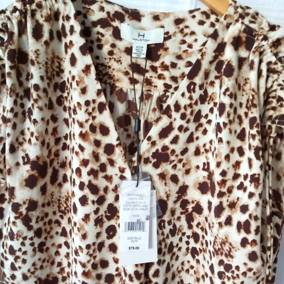 h by Halston Animal Print Blouse - Picture 5 of 9